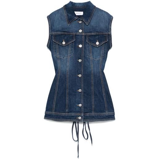 Mônot abito midi denim smanicato - blu