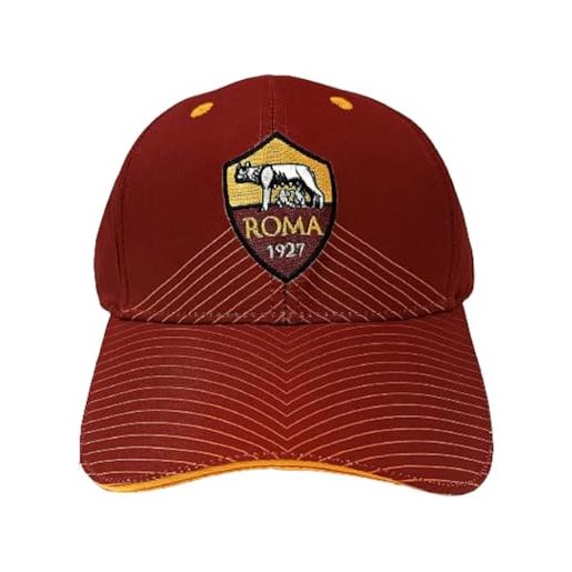 Sfiziosa cappello tifoso calcio roma giallorosso con visiera misura adulto regolabile