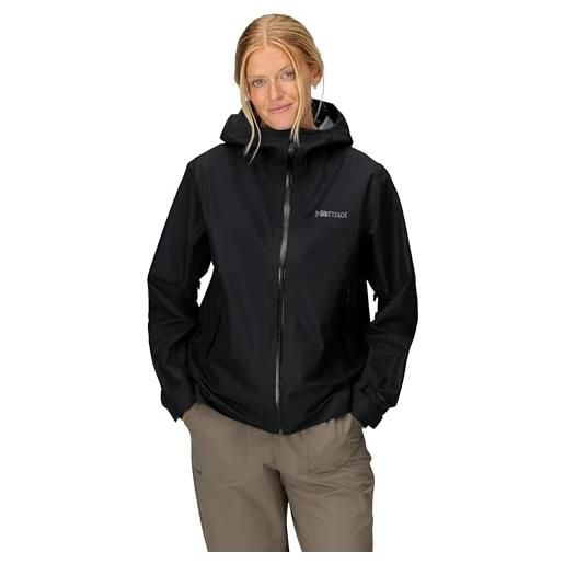 Marmot donna minimalist pertex jacket, giacca impermeabile in pertex, giacca da pioggia leggera, impermeabile antivento, giacca a vento traspirante, per la corsa e l'escursionismo, black, xs
