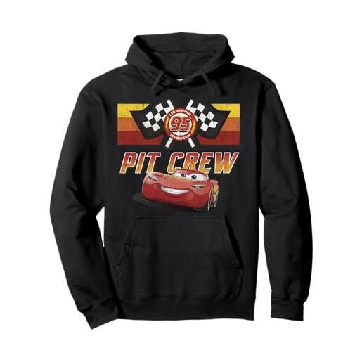 Disney pixar cars mc. Queen pit crew red distressed felpa con cappuccio