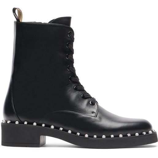 Stuart Weitzman reverie lace-up bootie black