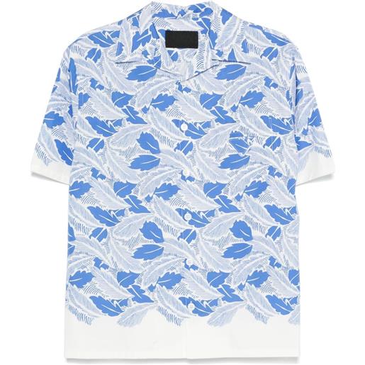 Prada short-sleeved printed cotton shirt