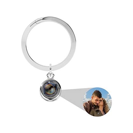 Zopmopae portachiavi personalizzato con foto portachiavi personalizzato con proiezione di foto i love you portachiavi con proiezione di 100 lingue con foto all'interno per donne ragazze moglie mamma