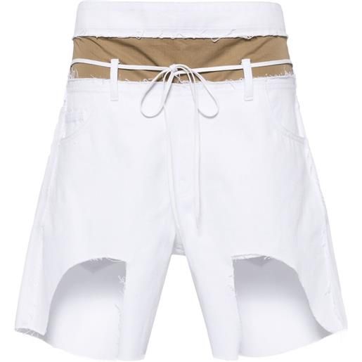 LITKOVSKA bermuda denim asimmetrici - bianco