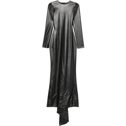 Alchemy abito lungo in pelle cruelty-free Alchemy x lia aram - nero