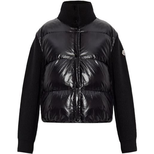 Moncler cardigan imbottito in lana - nero