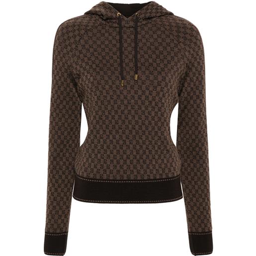 Balmain felpa pb monogram jacquard - marrone