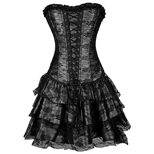 Generic vestito da donna per carnevale, costume a vita alta, tutù, abito da sera, stile retrò, anni '50, rockabilly, nero , l