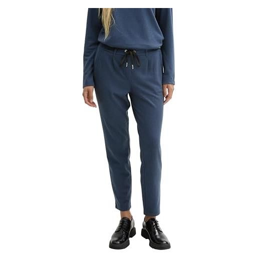 TOM TAILOR 1044700 pantaloni, 36986-colony blue black mini pepita, 34w x 28l donna