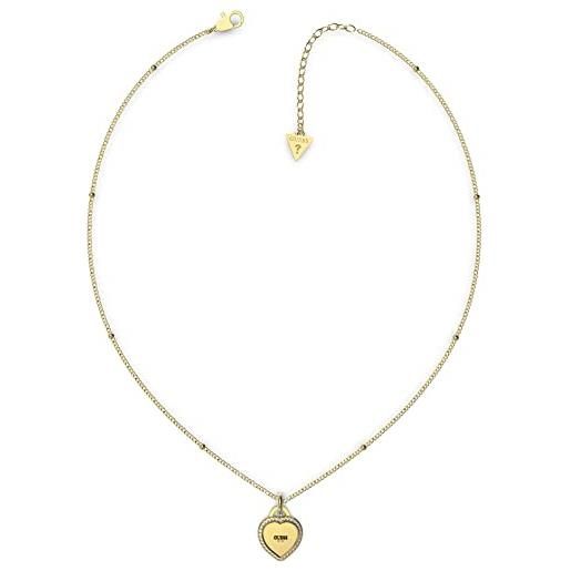 Collana GUESS A Catena Con Ciondolo A Cuore, Dorata E Con Cristalli