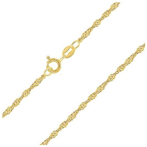 Collana in argento 925 catena rolo ovale larghezza 13mm, 70