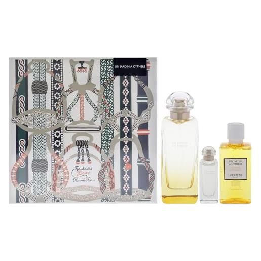 Hermès un jardin a cythere by hermes for unisex - set da 3 pezzi da regalo 3,3 oz edt spray, 0,25 oz edt splash, 1,35 oz shower gel