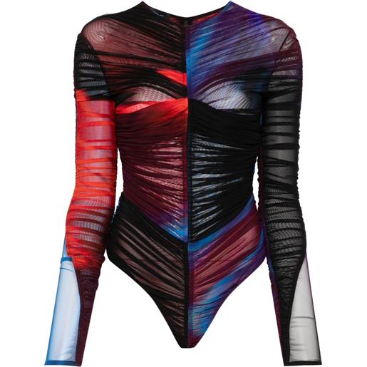 Mugler body con ruches - nero