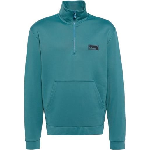 Maison Kitsuné giacca con applicazione logo - blu