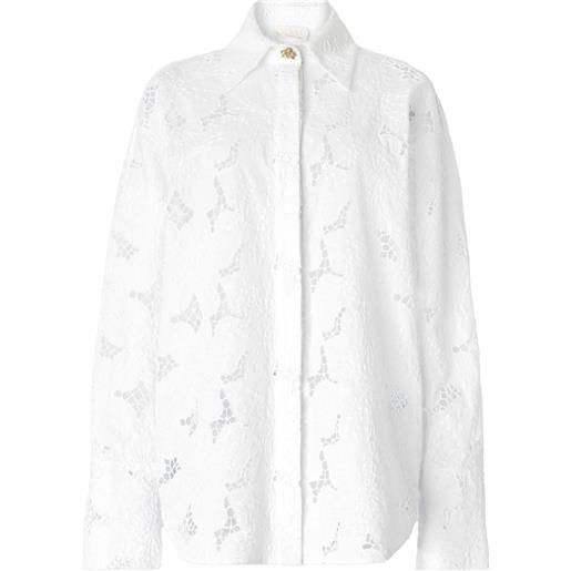 Genny camicia in pizzo sangallo - bianco