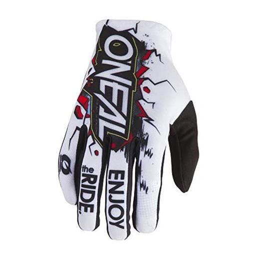 O'NEAL | guanto da ciclismo e motocross | mx mtb dh fr downhill freeride | materiali durevoli e flessibili, palmo ventilato | matrix glove villain | unisex | nero bianco | taglia xl