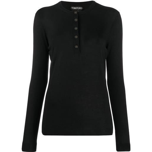 TOM FORD polo a maniche lunghe - nero