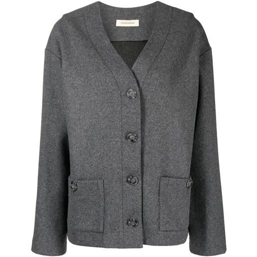 0711 cardigan con scollo a v - grigio