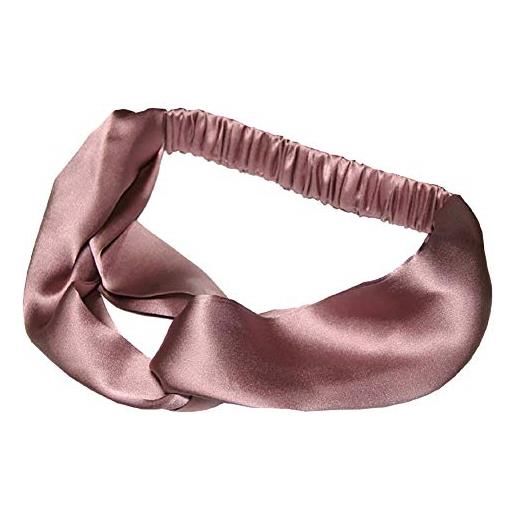 LSHARON 100% seta di gelso donne elastico fascia per capelli accessori per capelli turbante fasce per capelli ritorto, rosa, 1 count (pack of 1)