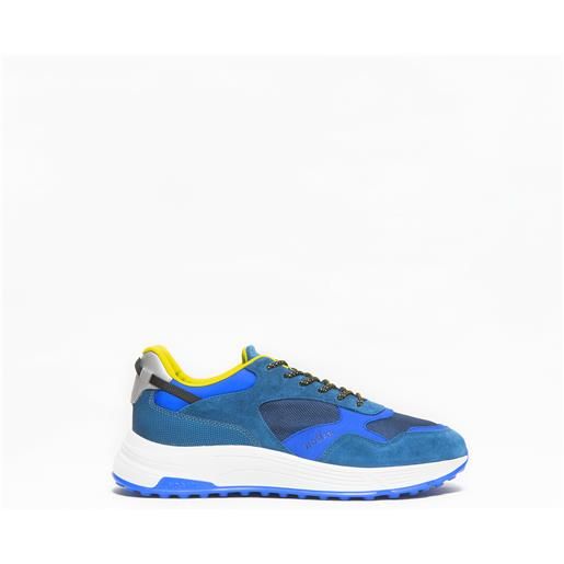 Hogan hyperlight uomo realizzata in suede e tessuto blu e nabuck bluette
