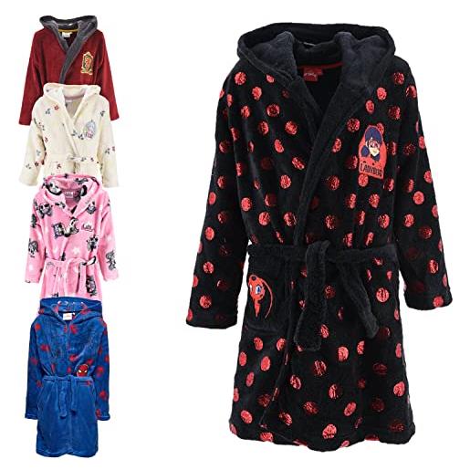 Characters Cartoons - vestaglia giacca da camera in pile a pelo lungo (coral fleece) - full print - bambina bambino [lady. Bug nero 2026-6 anni]
