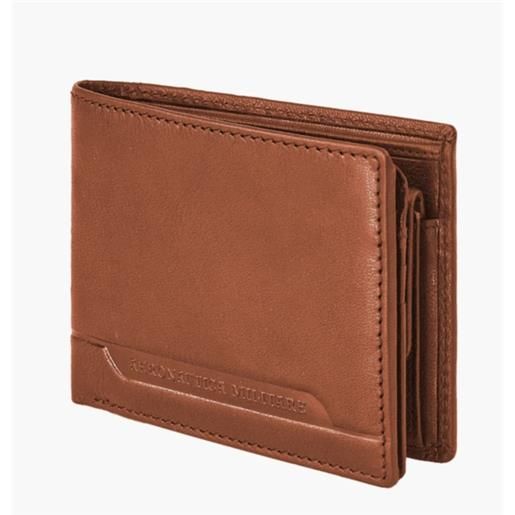 Aeronautica Militare portafoglio in pelle con porta monete Aeronautica Militare linea moon colore cuoio am 233