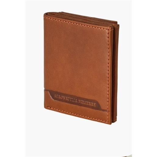 Aeronautica Militare portafoglio verticale in pelle con porta monete Aeronautica Militare linea moon colore cuoio am 234