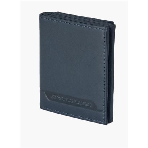 Aeronautica Militare portafoglio verticale in pelle con porta monete Aeronautica Militare linea moon colore blue am 234