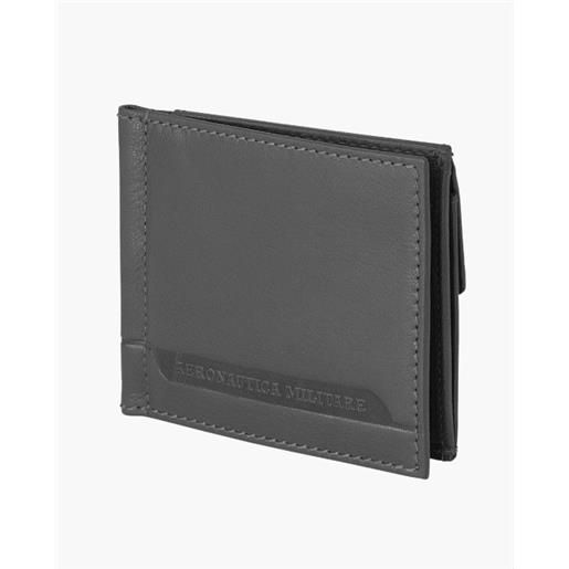 Aeronautica Militare portafoglio in pelle con molla ferma soldi e porta monete Aeronautica Militare linea moon colore nero am 235