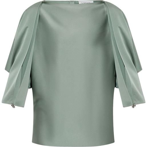 Lanvin blusa con finitura satinata - verde