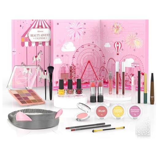 Aifanciey calendario dell'avvento beauty 2025 calendario avvento makeup - calendario conto alla rovescia natale set da 24 prodotti per occhi, viso, labbra e unghie - regalo per ragazze, adolescenti e donne
