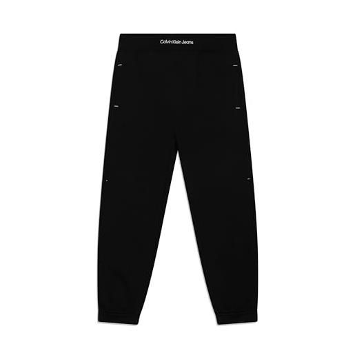 Calvin Klein Jeans pantalone nero in felpa con scitta davanti (it, età, 16 anni, regular, standard, nero)