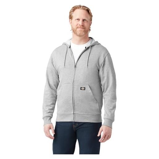 Dickies uomo, felpa in pile con zip integrale midweight, vestibilità regular, nero, m