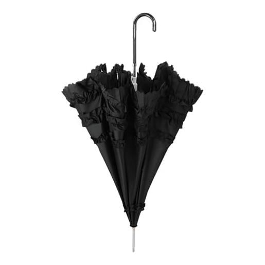 HDKEAN ombrello, carino principessa pizzo ombrelli manico lungo ombrellone gotico lolitas matrimonio grandi ombrelli semiautomatici, nero , as shown in the picture