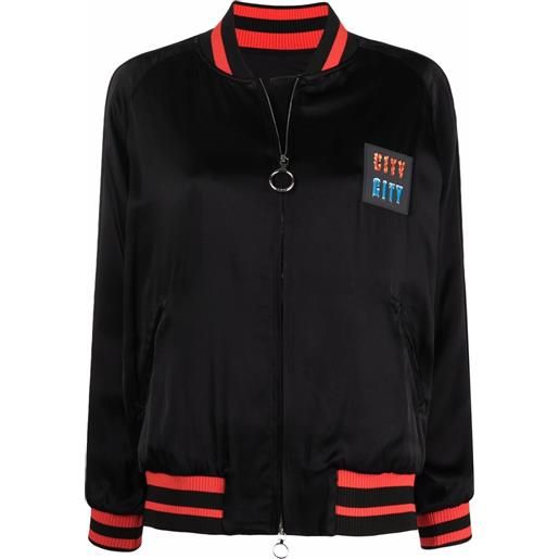 Rabanne bomber con applicazione - nero