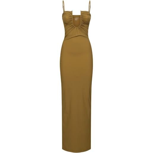 CHRISTOPHER ESBER vestito lungo in lycra con arricciature