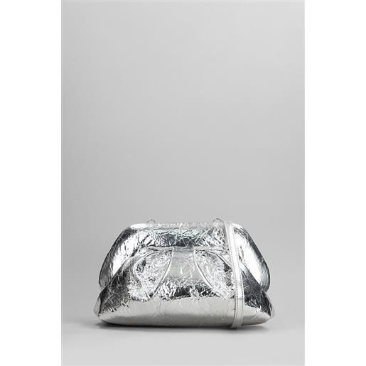 THEMOIRÃ¨ pochette tia pineapple fabric in ecopelle argento