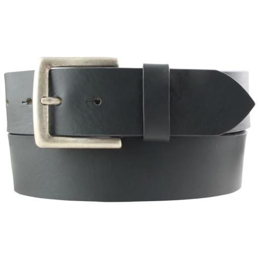 BELTINGER cintura in pelle bovina pieno fiore denim 4,5 cm | cintura in pelle da uomo 45mm | cintura larga da uomo in vera pelle | nero 110cm
