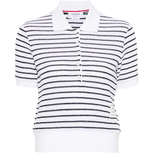 Thom Browne polo a righe - bianco