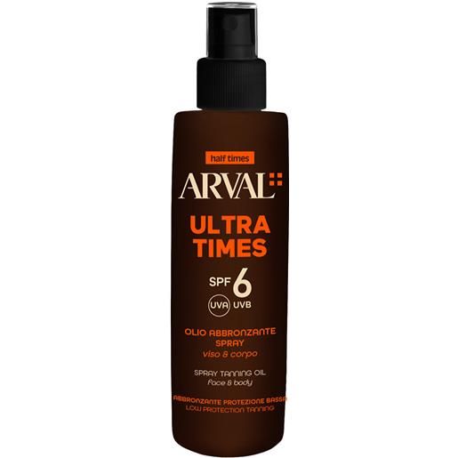 Arval half times ultra times spf6 - olio abbronzante spray 125ml - olio solare corpo bassa prot. 
