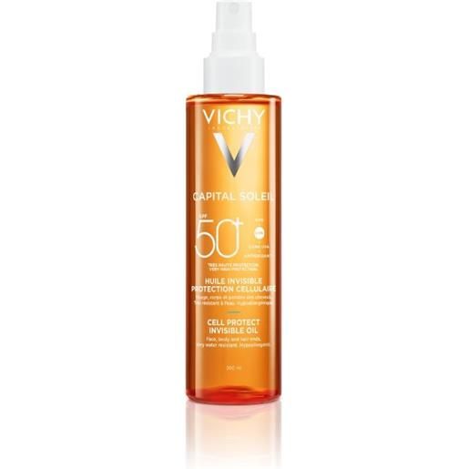 VICHY capital soleil cell protect olio invisibile spf50+ 200ml - olio solare corpo alta prot. 