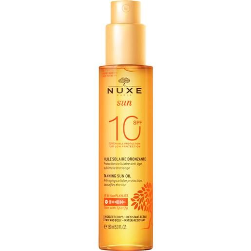 Nuxe olio solare viso e corpo spf10 150ml - olio solare corpo bassa prot. 