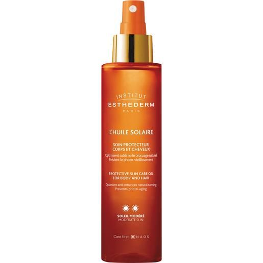 INSTITUT ESTHEDERM l'huile solaire - sole moderato 150ml - olio solare corpo media prot. 