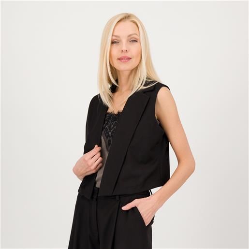 Enjoy gilet aperto corto in poliviscosa con collo rever