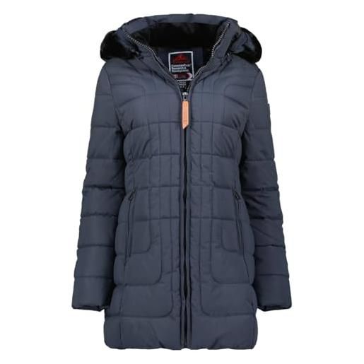Canadian Peak braceleak lady - parka longue epaisse chaude femme automne hiver - manteau fin capuche fausse fourure - blouson coupe vent - doudoune elegante femmes (noir s)