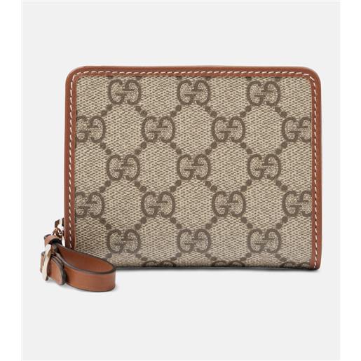 Gucci portafoglio gg canvas mini con pelle