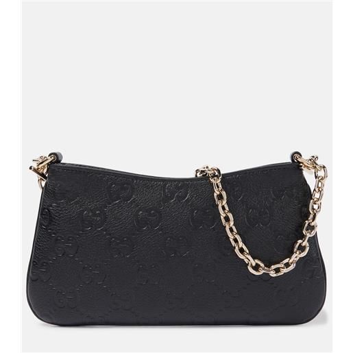 Gucci borsa a spalla gg emblem small in pelle