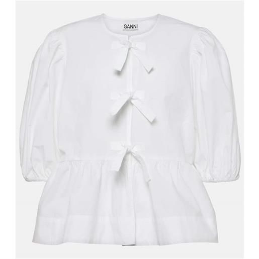 Ganni blusa in popeline di cotone