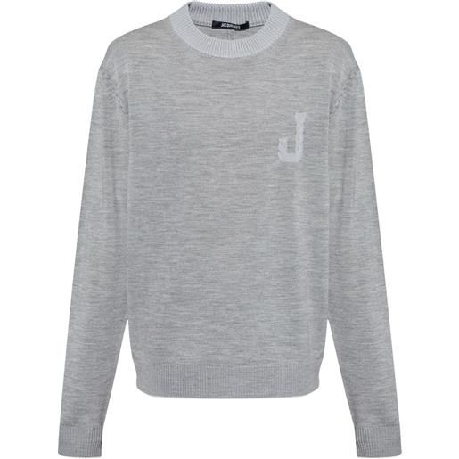 Jacquemus maglione con ricamo - grigio