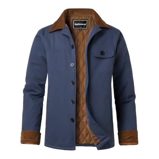 Harbrosrce giubbotto invernale uomo giacche con fodera imbottita giacca calde padded mac coat giacca trapuntata cappotto